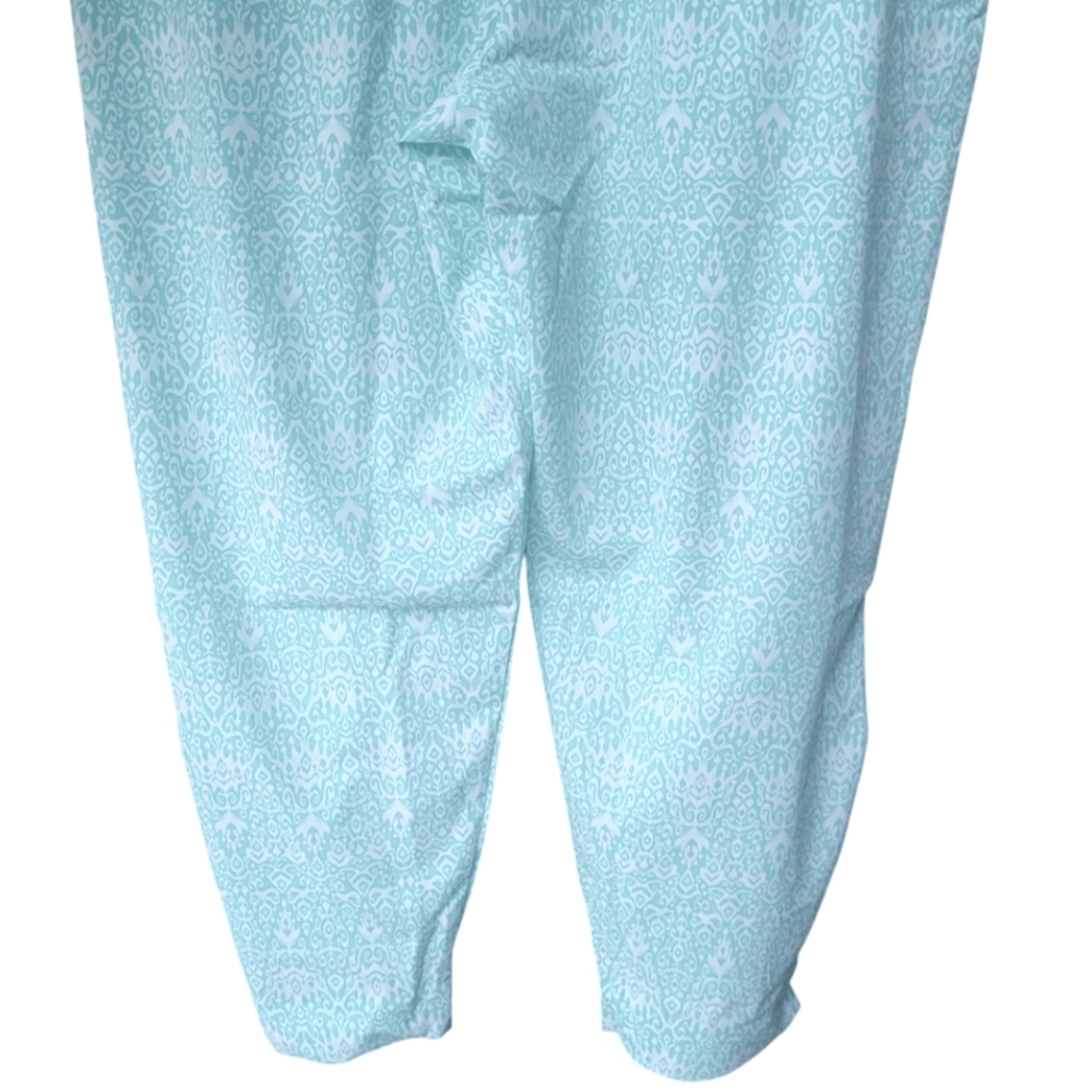 Coolibar Perissa UPF50+ Aire Tapered Pants Cropped Blue White Floral Size XL - Picture 7 of 15